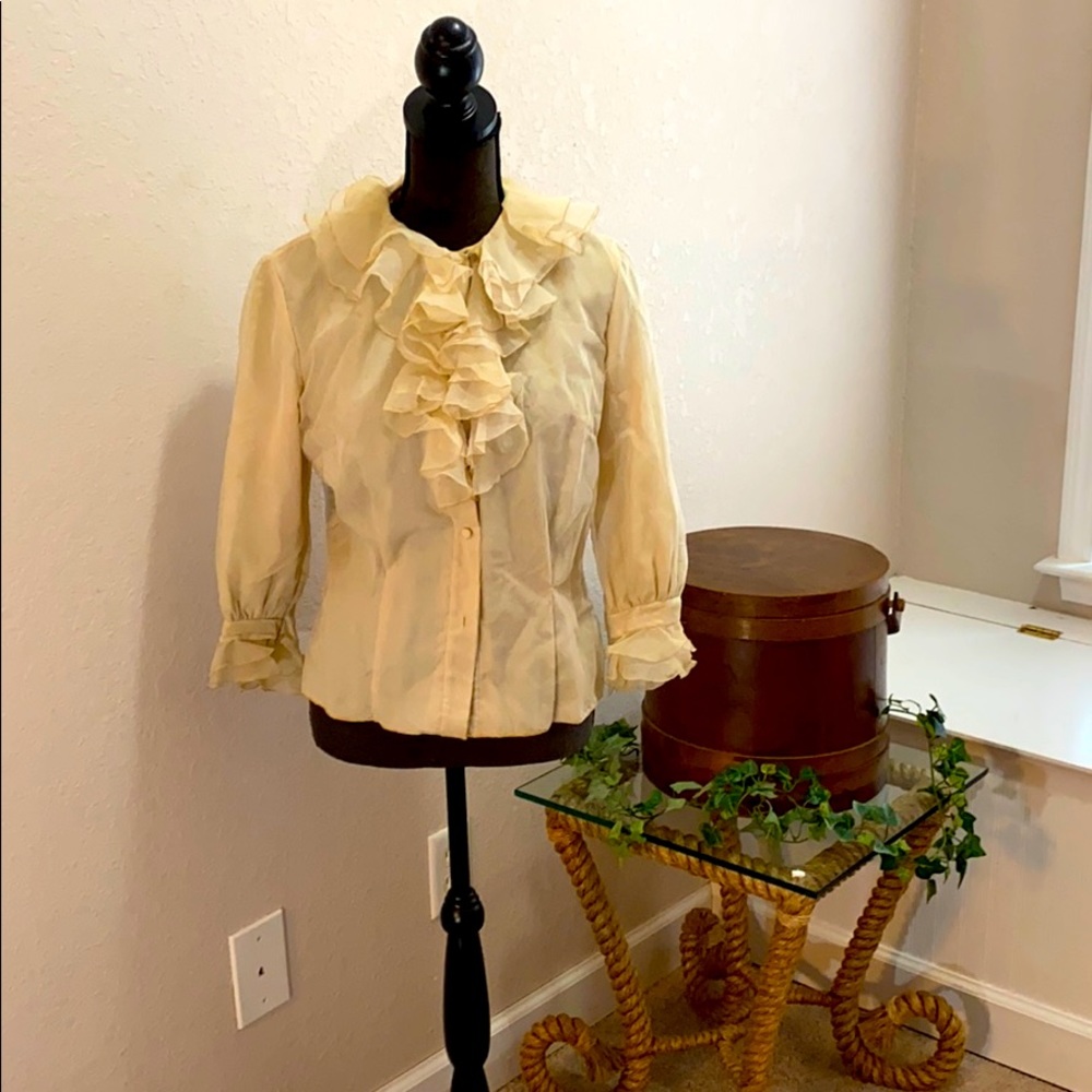 Vintage Weber Women’s Cream Blouse Medium